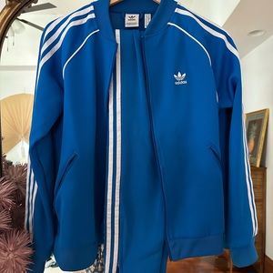 Adidas blue and white tracksuit